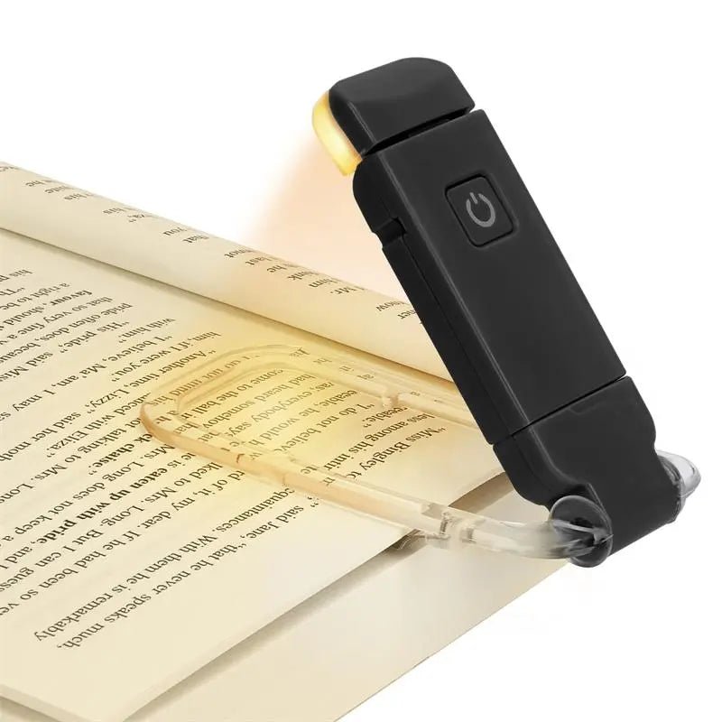 Rechargeable LED Book Light - Portable Clip-On Desk Lamp with Eye Protection, USB Charging, Bookmark Feature for Night Reading